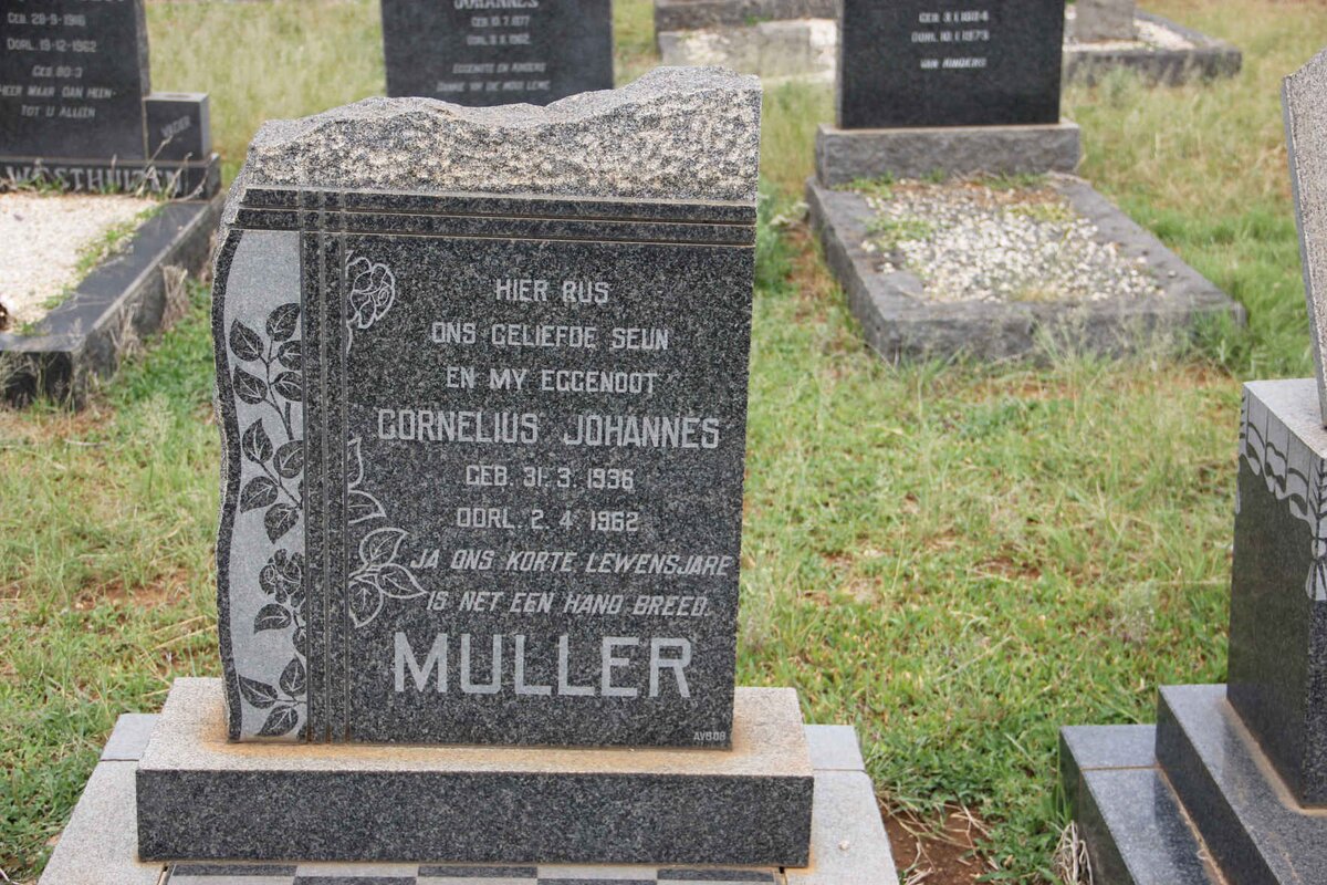 MULLER Cornelius Johannes 1936-1962