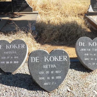 KOKER Johan Frederik, de 1946-1983 & Amanda 1948-2013 :: DE KOKER Retha 1973-1993