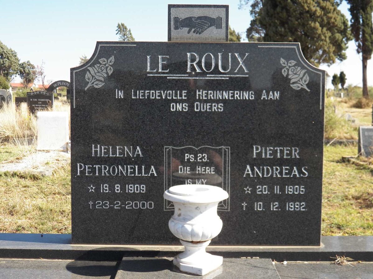 ROUX Pieter Andreas, le 1905-1992 & Helena Petronella 1909-2000