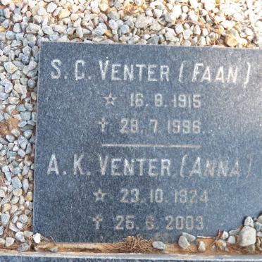 VENTER S.C. 1915-1996 & A.K. 1924-2003