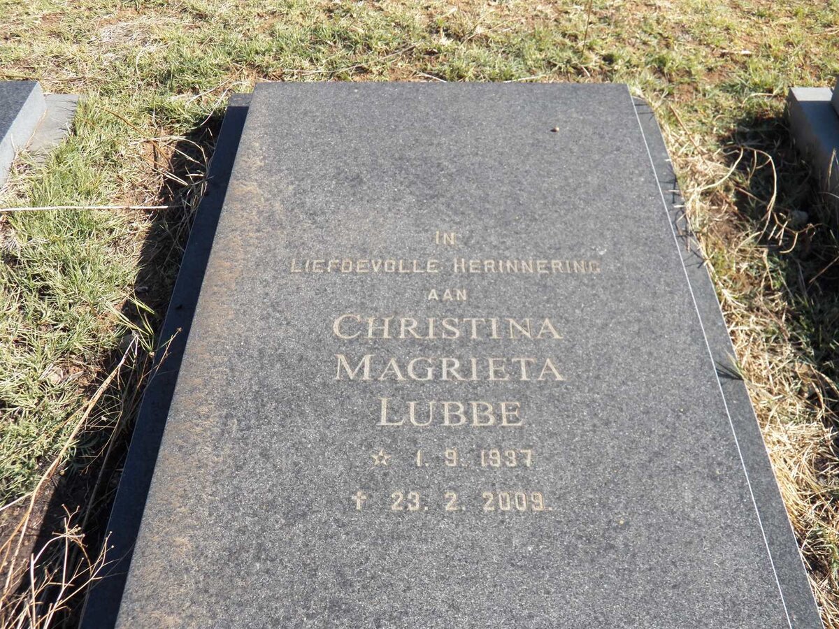 LUBBE Christina Magrieta 1937-2009