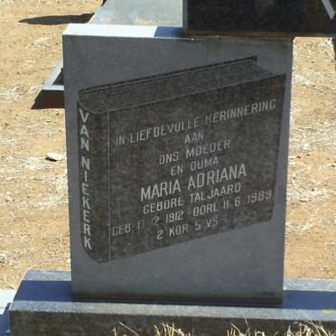 NIEKERK Maria Adriana, van nee TALJAARD 1912-1989