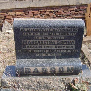 BASSON Margaretha Sophia nee BOOYSEN 1887-1948