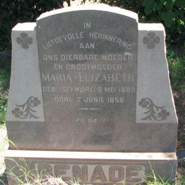 BENADE Maria Elizabeth nee SEYMORE 1889-1958