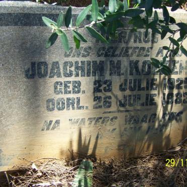 KOEKEMOER Joachim M. 1925-1933