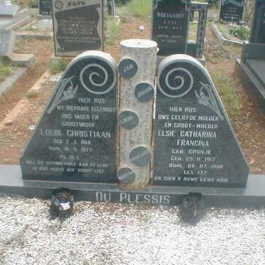 PLESSIS Louis Christiaan, du 1914-1977 &amp; Elsie Catharina Francina CRONJE 1917-1988