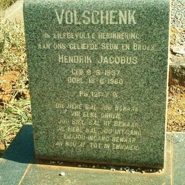 VOLSCHENK Hendrik Jacobus 1937-1960