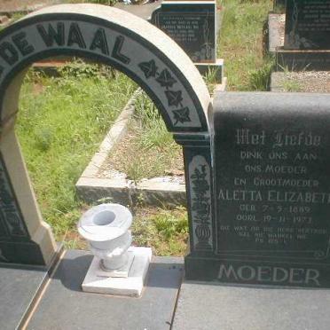 WAAL Daniel Jacobus, de 1881-1957 &amp; Aletta Elizabeth 1889-1973