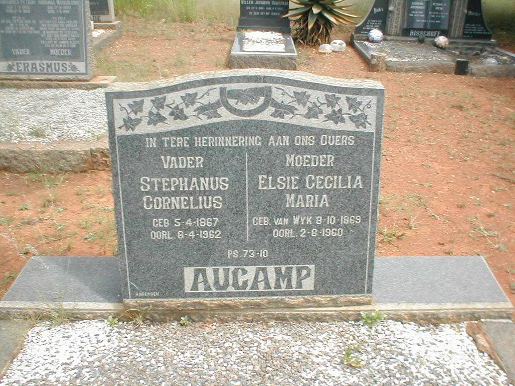 AUCAMP Stephanus Cornelius 1867-1962 &amp; Elsie Cecilia VAN WYK 1869-1960