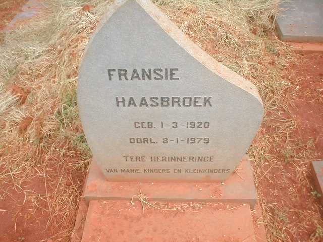 HAASBROEK Fransie 1920-1979