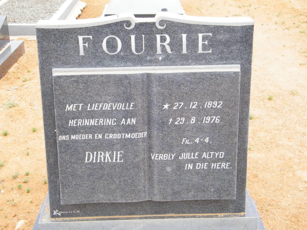 FOURIE Dirkie 1892-1976