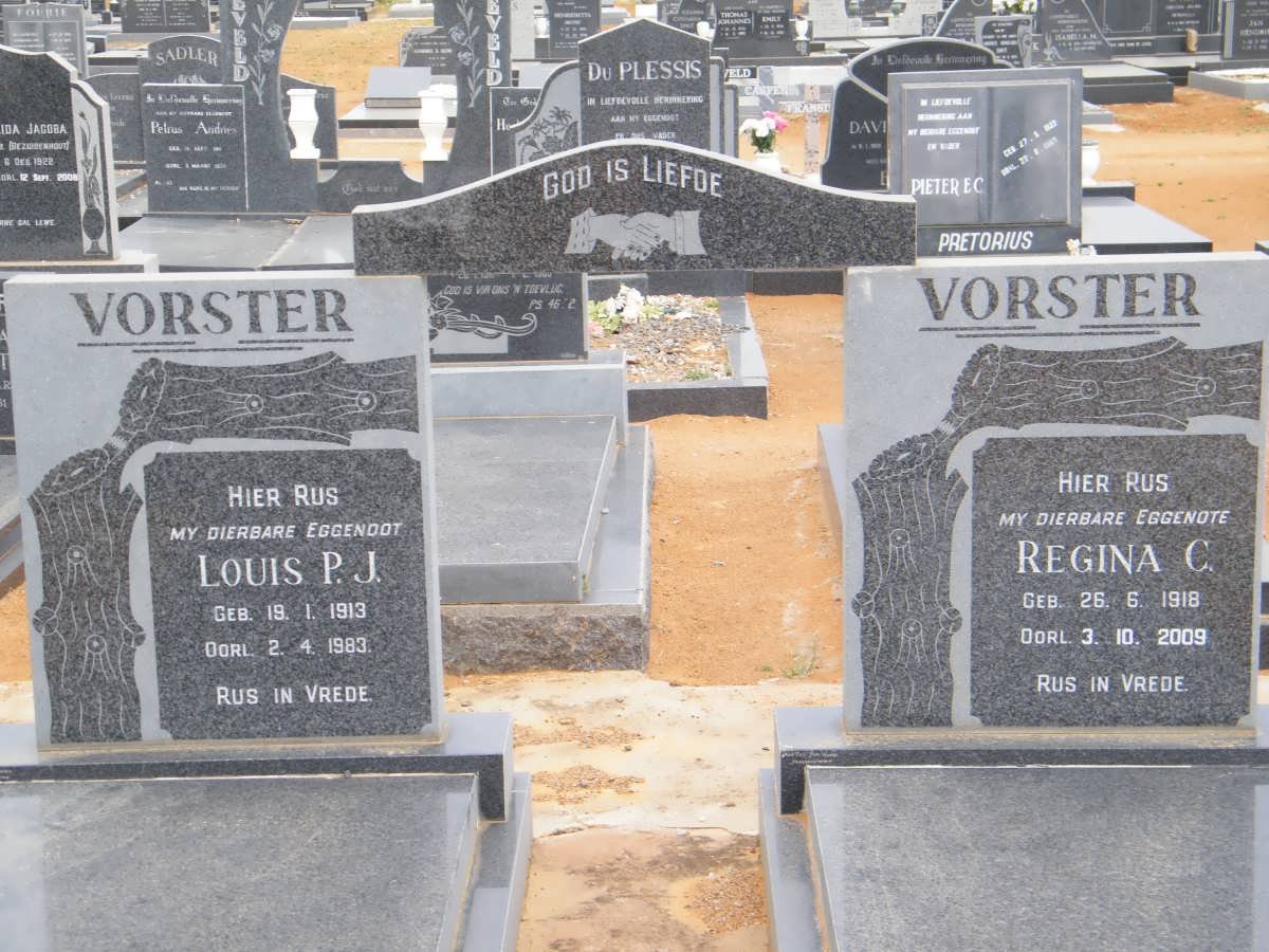 VORSTER Louis P.J. 1913-1983 &amp; Regina C. 1918-2009