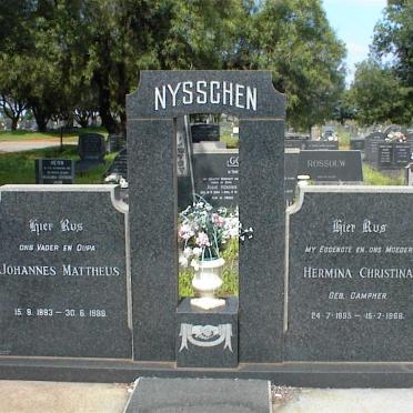 NYSSCHEN Johannes Mattheus 1893-1988 &amp; Hermina Christina CAMPHER 1895-1966