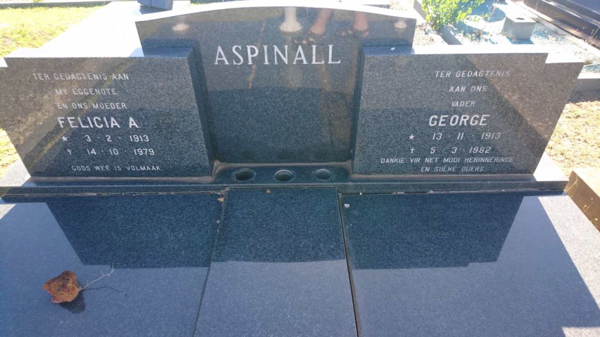 ASPINALL George 1913-1982 &amp; Felicia A. 1913-1979