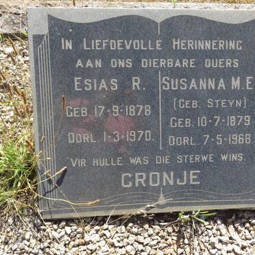 CRONJE Esias R. 1878-1970 &amp; Susanna M.E. STEYN 1879-1968