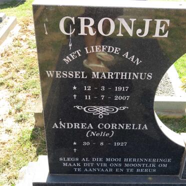CRONJE Wessel Marthinus 1917-2007 &amp; Andrea Cornelia 1927-