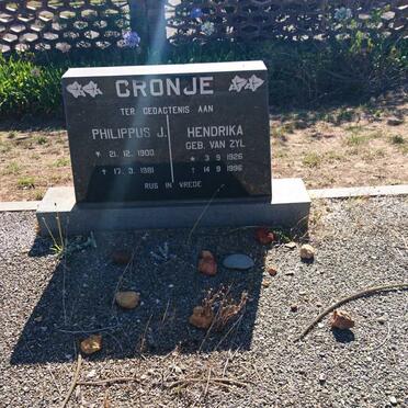 CRONJE Philippus J. 1900-1981 &amp; Hendrika VAN ZYL 1926-1996