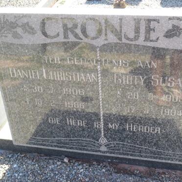 CRONJE Daniel Christiaan 1906-1986 &amp; Girty Susan 1905-1994