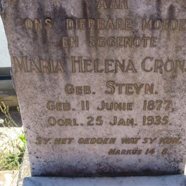 CRONJE Maria Helena nee STEYN 1877-1935