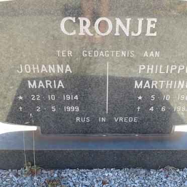 CRONJE Philippus Marthinus 1900-1982 &amp; Johanna Maria 1914-1999