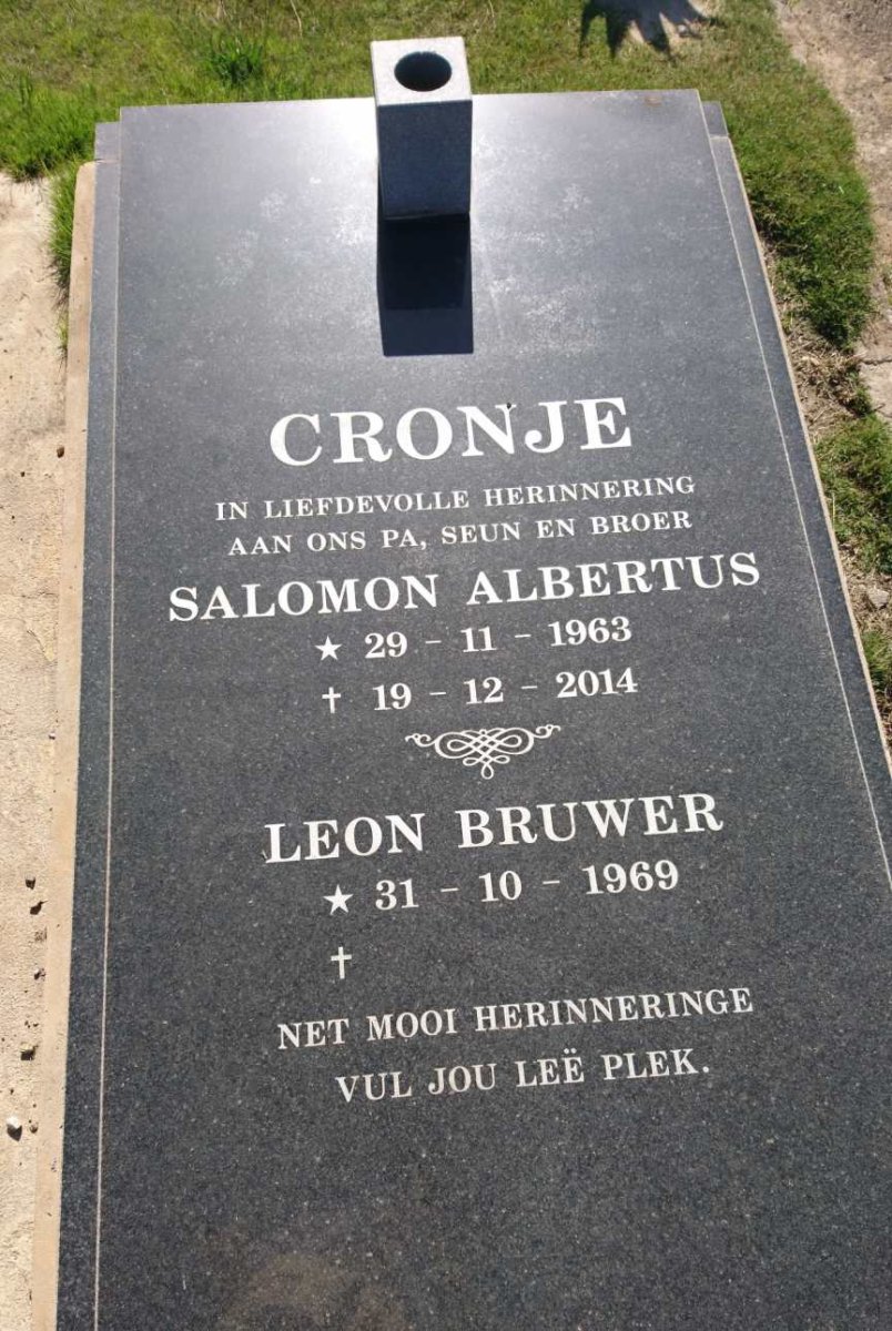 CRONJE Salomon Albertus 1963-2014 :: CRONJE  Leon  Bruwer 1969-