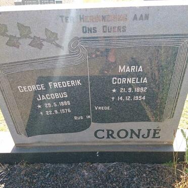 CRONJÉ George Frederik Jacobus 1888-1976 &amp; Maria Cornelia 1892-1954