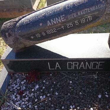 GRANGE Anne, la nee RAUTENBACH 1892-1978