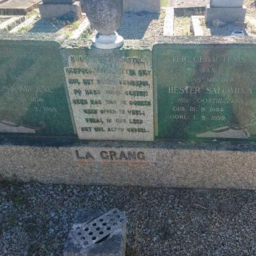 GRANGE Anthony Michal, la 1878-1959 &amp; Hester Salomina OOSTHUIZEN 1884-1959