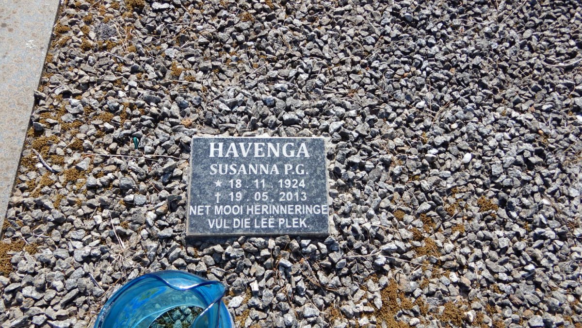 HAVENGA Susanna P.G. 1924-2013