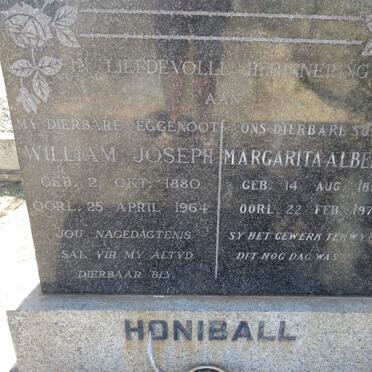 HONIBALL William Joseph 1880-1964 &amp; Margarita Albertha 1893-1972