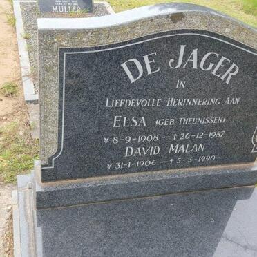 JAGER David Malan, de 1906-1990 &amp; Elsa THEUNISSEN 1908-1987