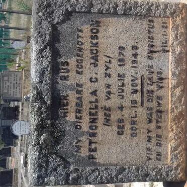 JACKSON Petronella C. nee VAN ZYL 1879-1943