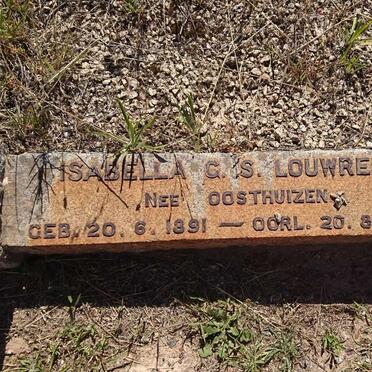 LOUWRENS Isabella nee C.S. OOSTHUIZEN 1891-1947