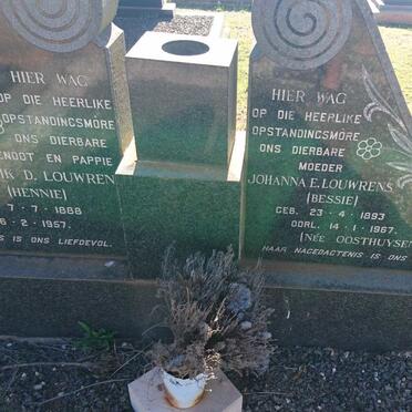 LOUWRENS Hendrik D. 1888-1957 &amp; Johanna E. OOSTHUYSEN 1893-1967