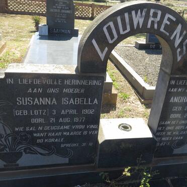 LOUWRENS Andries Cornelius 1900-1970 &amp; Susanna Isabella LOTZ 1902-1977