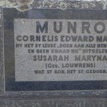 MUNRO Cornelis Edward Marsh  &amp; Susarah Maryna LOUWRENS