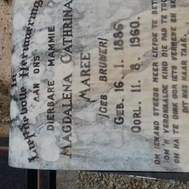 MAREE Magdalena Cathrina nee BRUWER 1886-1960