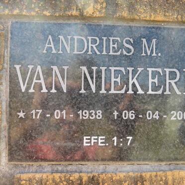 NIEKERK Andries M., van 1938-2004