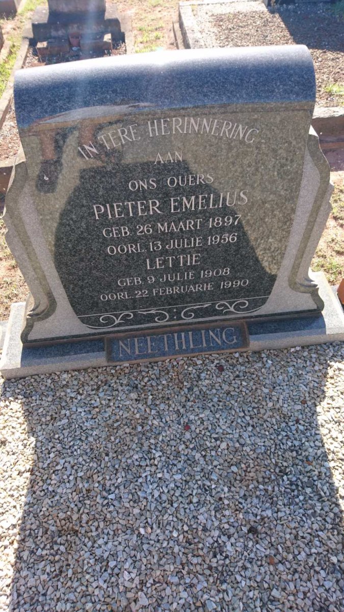 NEETHLING Pieter Emelius 1897-1956 &amp; Lettie 1908-1990