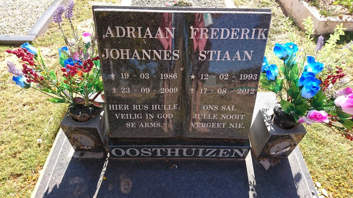 OOSTHUIZEN Adriaan Johannes 1986-2009 :: OOSTHUIZEN Frederick Stiaan 1993-2012