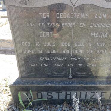 OOSTHUIZEN Gert 1882-1961 &amp; Maria 1884-1953