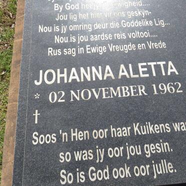 OOSTHUIZEN Nicolaas Tobias 1957-2009 &amp; Johanna Aletta 1962