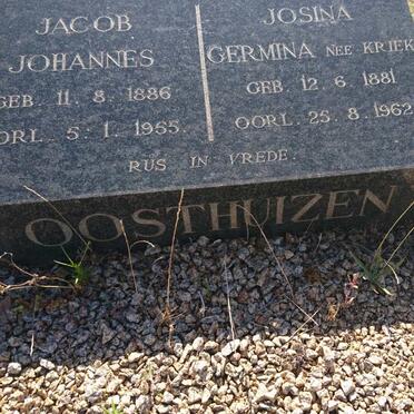 OOSTHUIZEN Jacob Johannes 1886-1955 &amp; Josina Germina KRIEK 1881-1962
