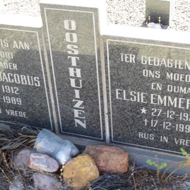 OOSTHUIZEN Hendrik Jacobus 1912-1989 &amp; Elsie Emmerensie 1927-1997