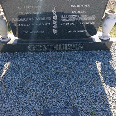 OOSTHUIZEN Hermanus Barend 1920-1972 &amp; Salomina Abigael JANSE VAN RENSBURG 1927-2016