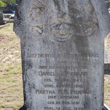 PIENAAR Daniel J. 1847-1915 &amp; Martha M.M. JORDAAN 1851-1939