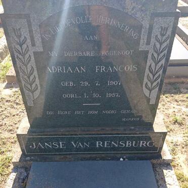 RENSBURG Adriaan Francois, Janse van 1907-1957