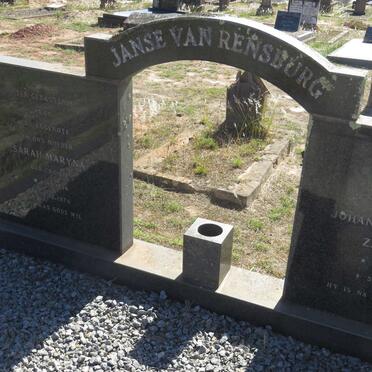 RENSBURG Johannes Wilhelm Zaayman, Janse van 1895-1982 &amp; Sarah Maryna CRONJE 1896-1974