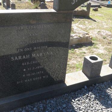 RENSBURG Johannes Wilhelm Zaayman, Janse van 1895-1982 &amp; Sarah Maryna CRONJE 1896-1974 