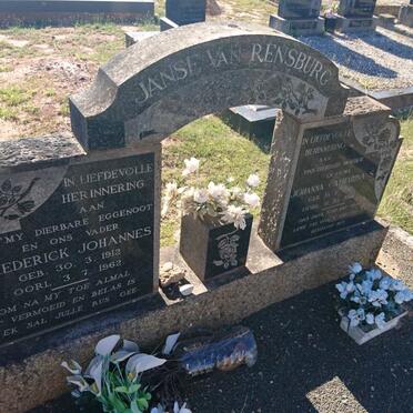 RENSBURG Frederick Johannes, Janse van 1912-1962 &amp; Johanna Catharina S.